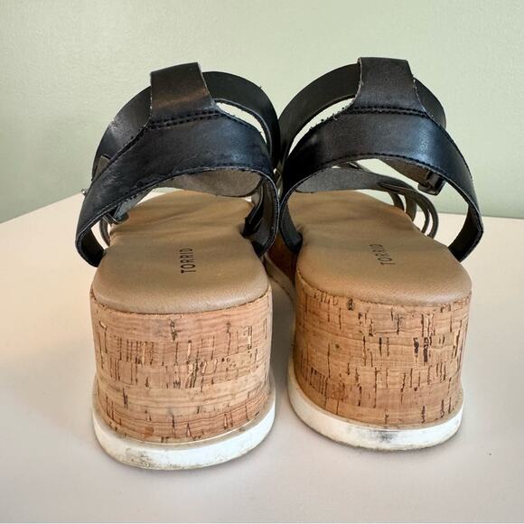 Torrid Women's Black Cork Round Toe Ankle Strap Platform Gladiator Sandal 11.5W - Picture 10 of 12
